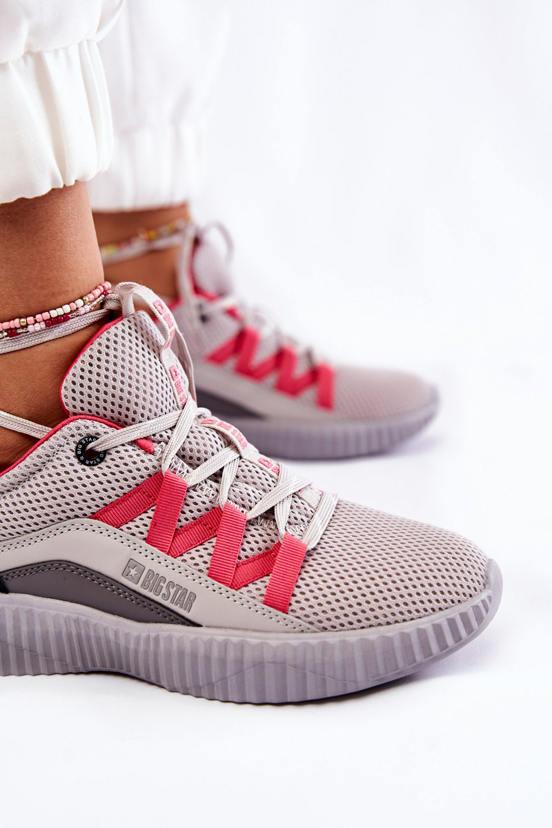 Damskie Buty Sportowe Sneakersy Big Star KK274060 Szare - obrazek 7