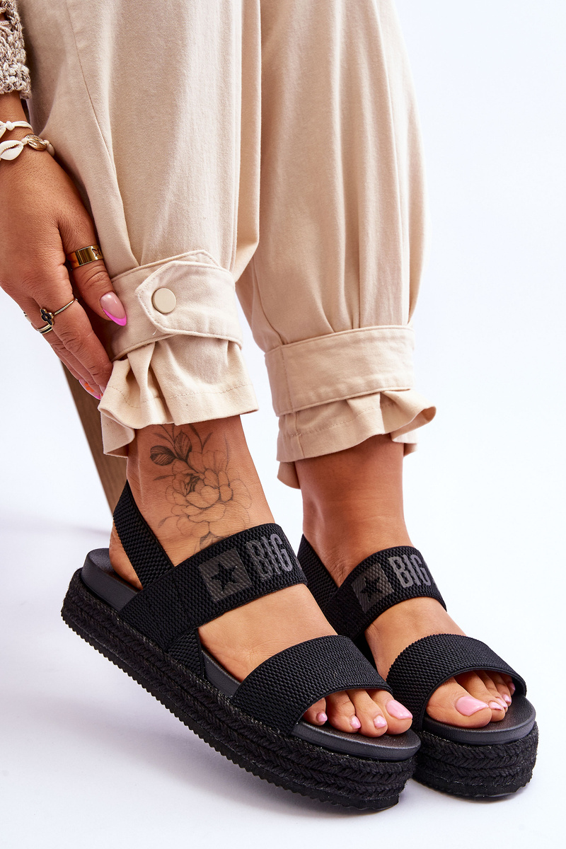 Damskie Sandały Wsuwane Big Star LL274856 Czarne - obrazek 6