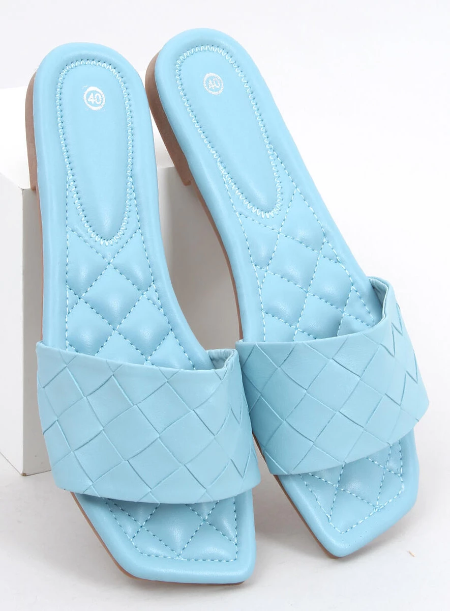 Klapki z kwadratową podeszwą SAHAR LT.BLUE - obrazek 6