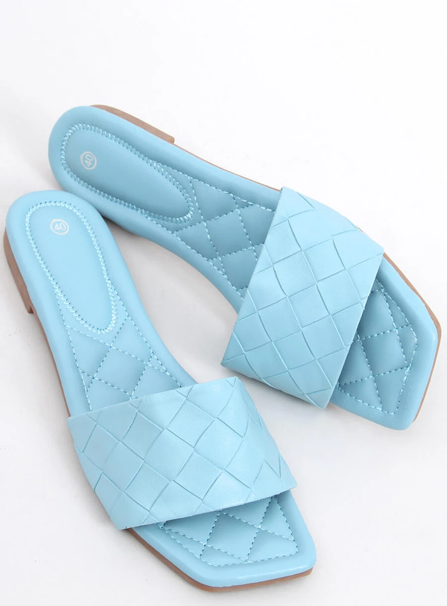 Klapki z kwadratową podeszwą SAHAR LT.BLUE - obrazek 4