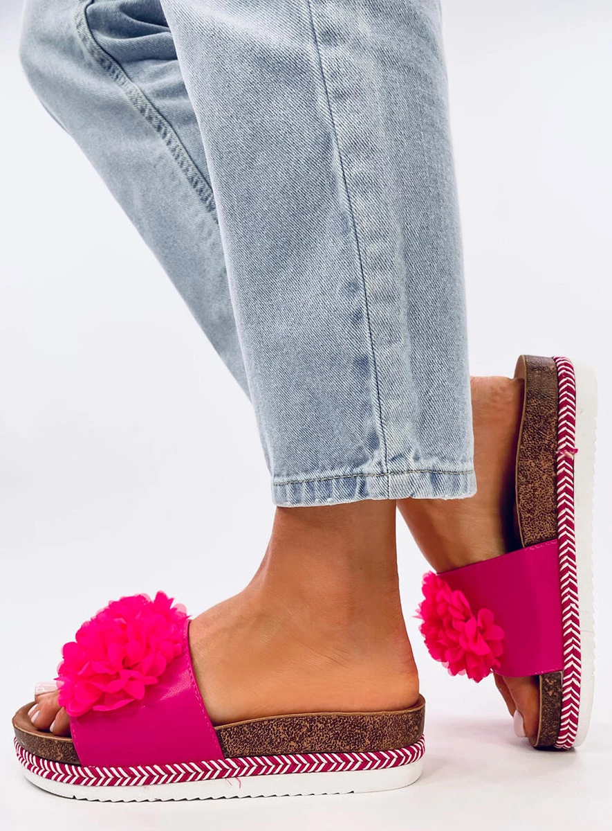 Klapki z kwiatami SOUTH FUKSJA PEACH - obrazek 2