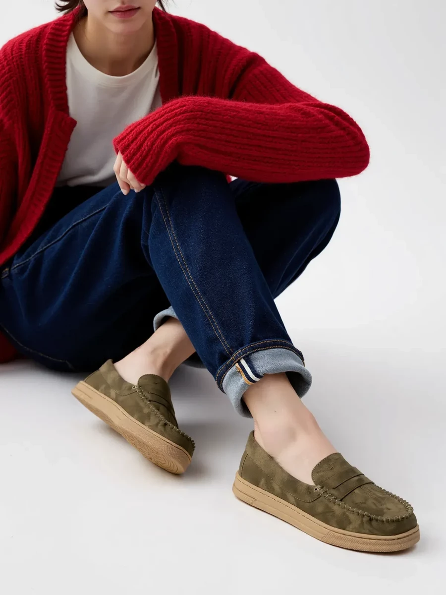 Damskie Mokasyny - Zamszowe Martina GREEN - obrazek 3