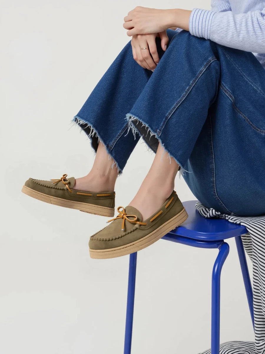 Damskie Mokasyny - Zielone, Zamszowe Lucia GREEN - obrazek 3