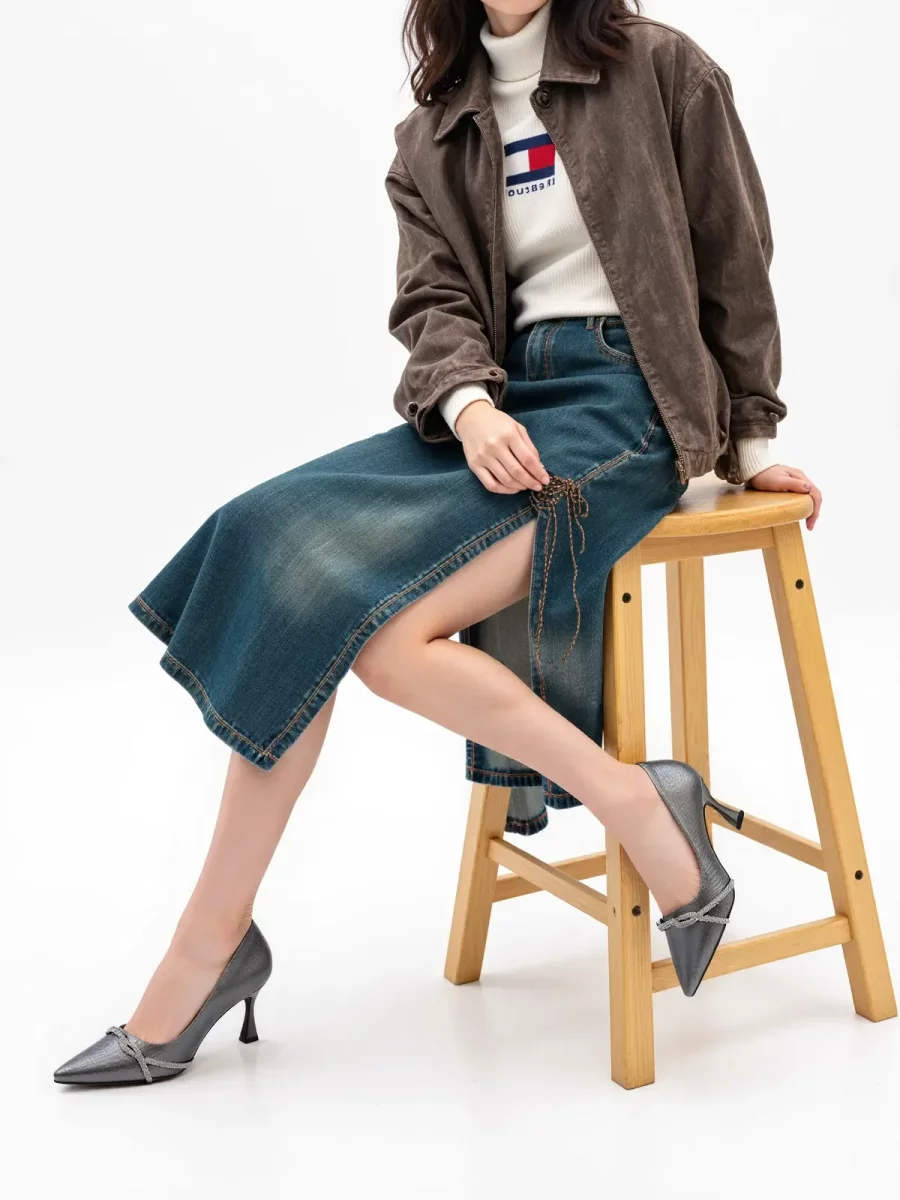 Damskie Czółenka LUNARA BLACK - obrazek 4