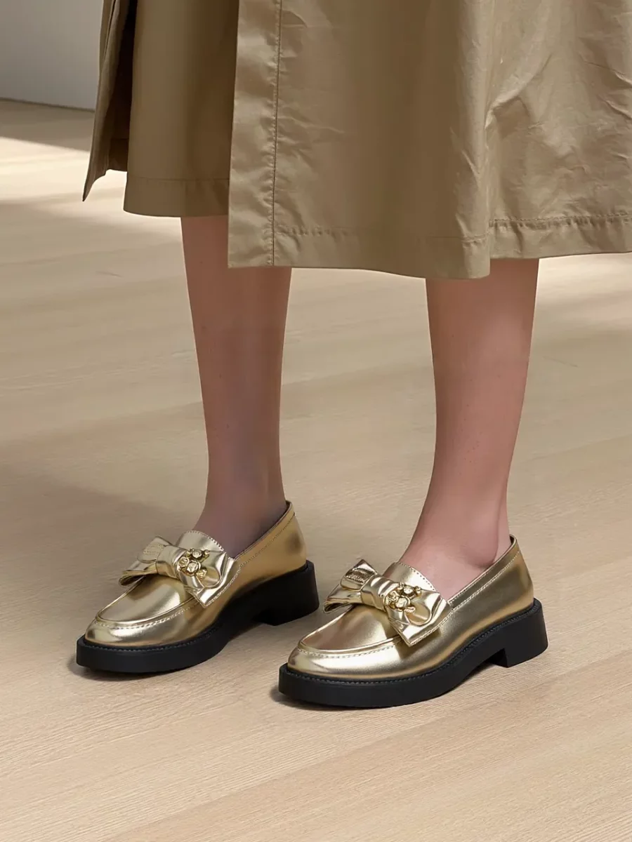 Damskie Mokasyny ELYDA GOLD - obrazek 4