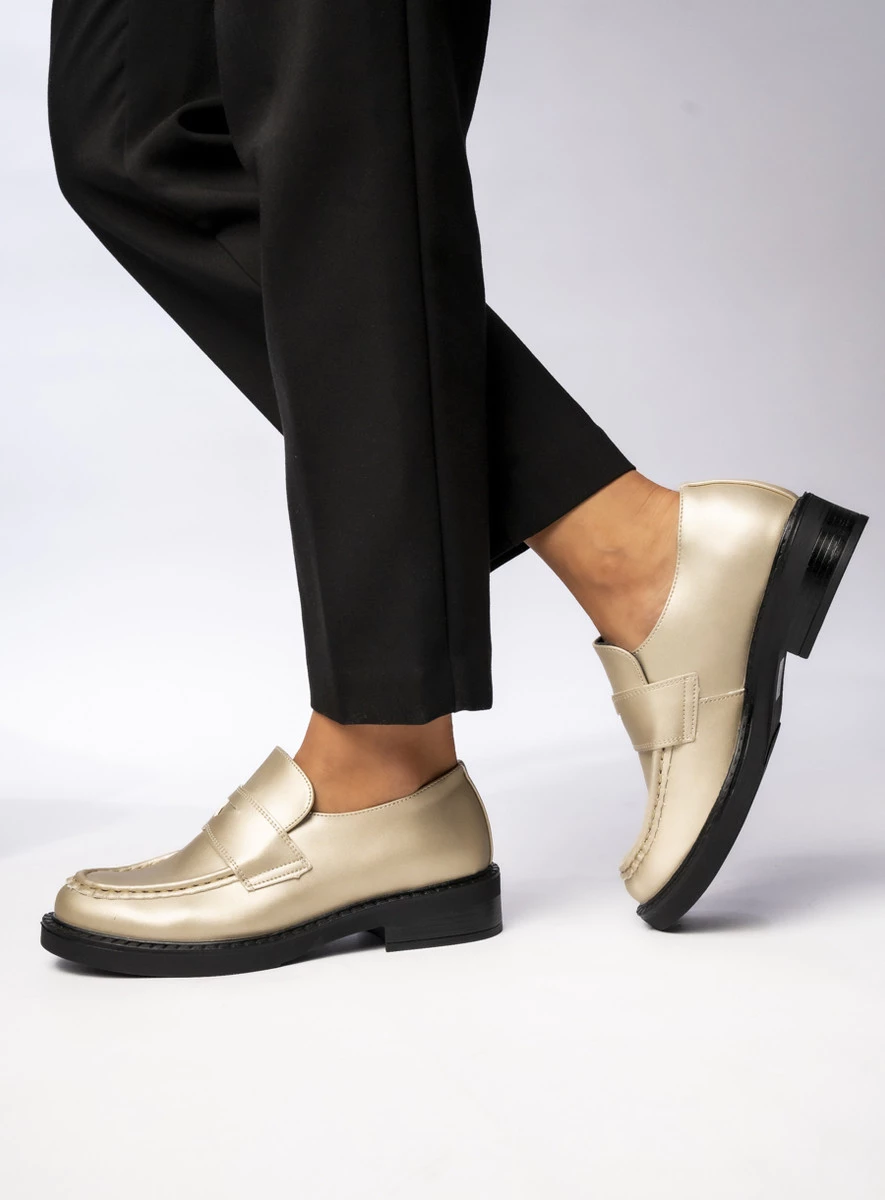 Damskie Mokasyny CELINO PLATINO - Klasyczne Buty na Co Dzień