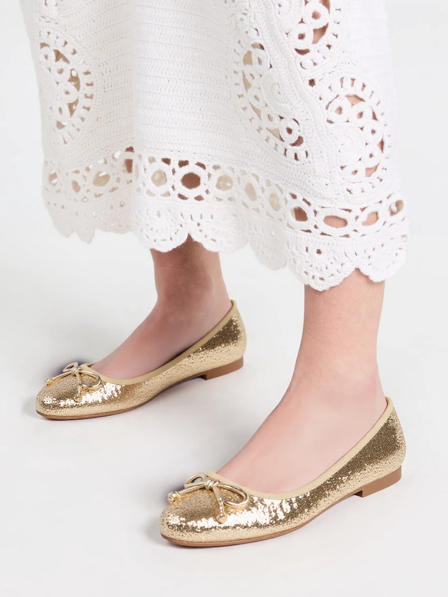 Damskie Baleriny ELVINA - GOLD - obrazek 3