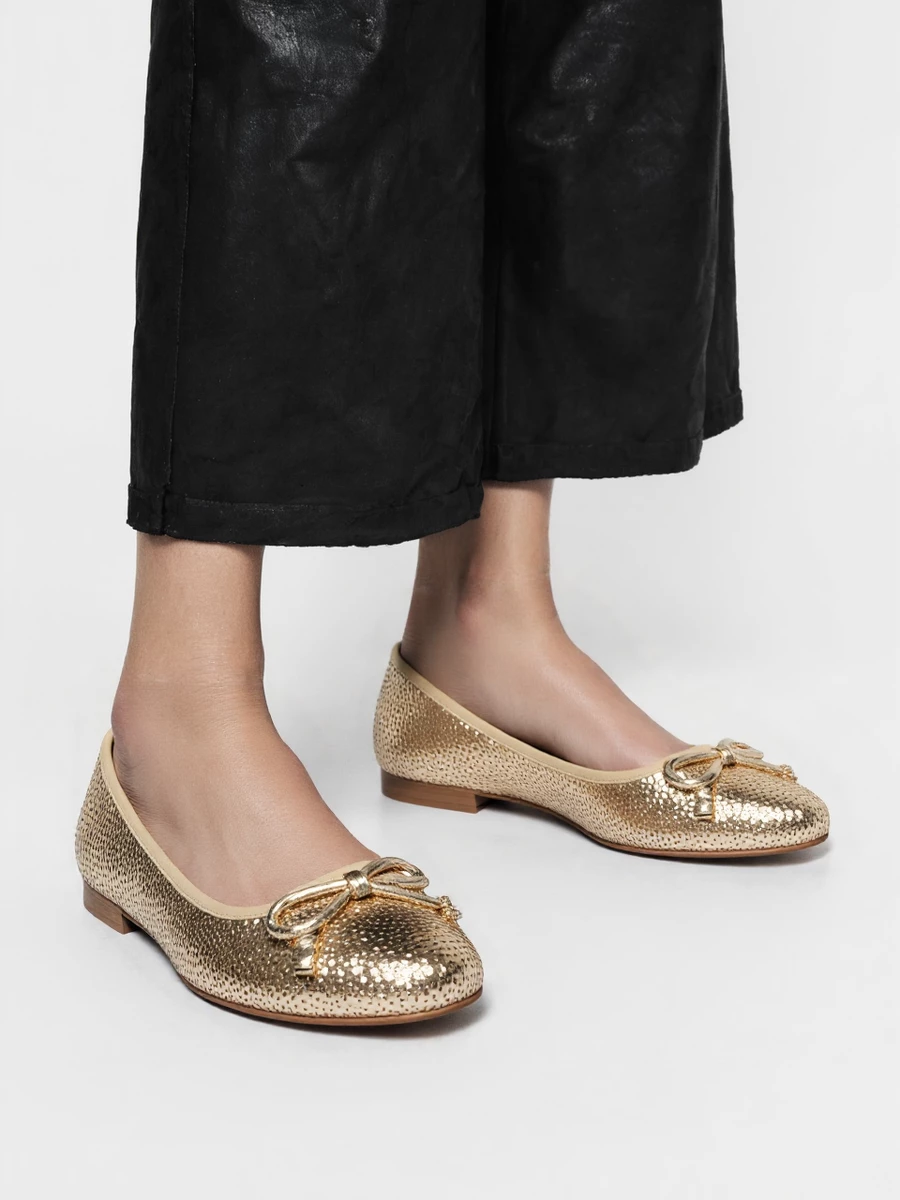 Damskie Baleriny ELVINA - GOLD - obrazek 2