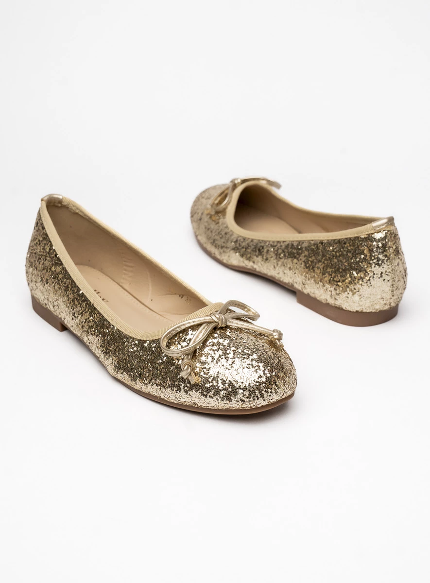 Damskie Baleriny ELVINA - GOLD - obrazek 6