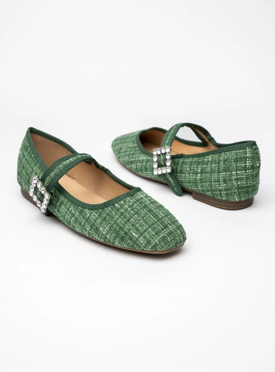 Damskie Baleriny ELIORA - GREEN - obrazek 6