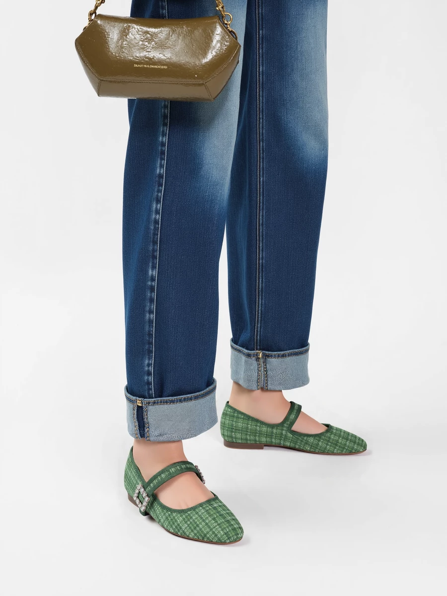 Damskie Baleriny ELIORA - GREEN - obrazek 3