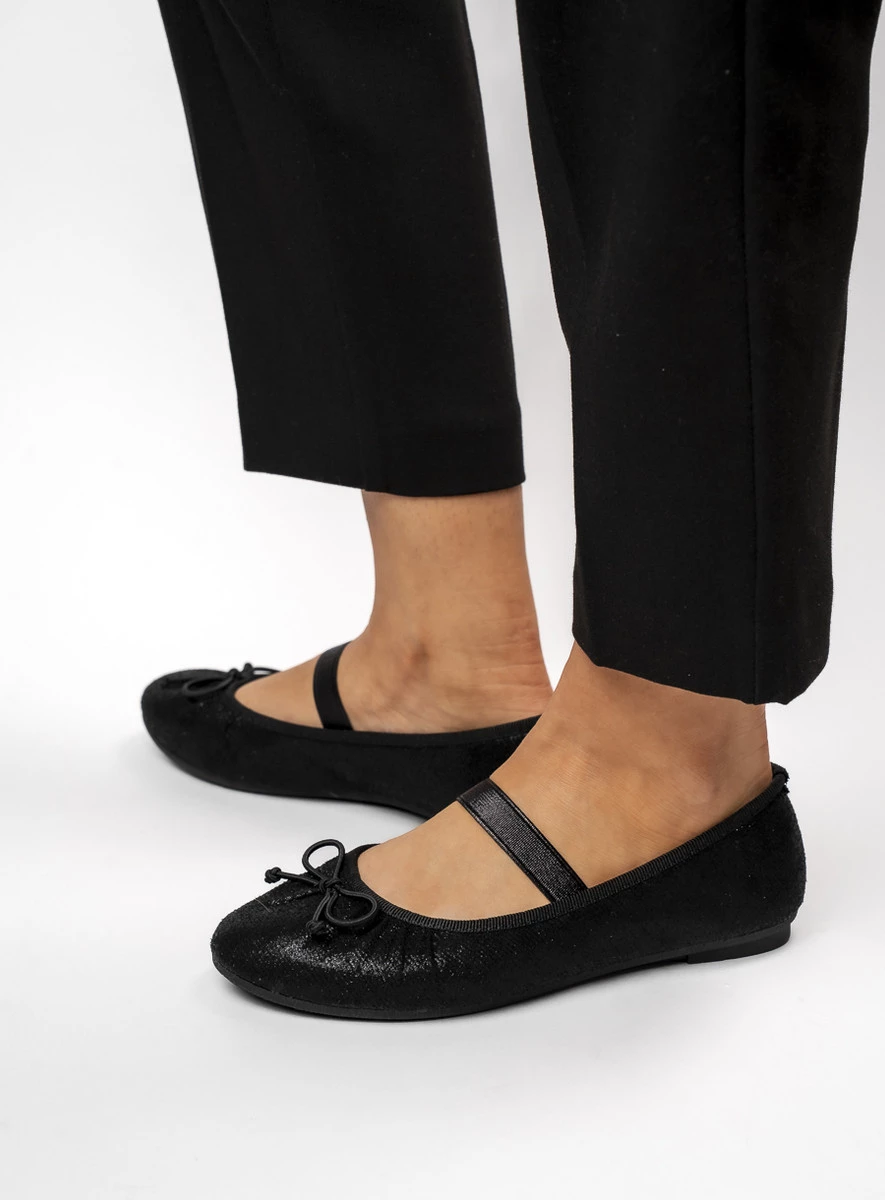 Damskie Baleriny LUSIA - BLACK - obrazek 2
