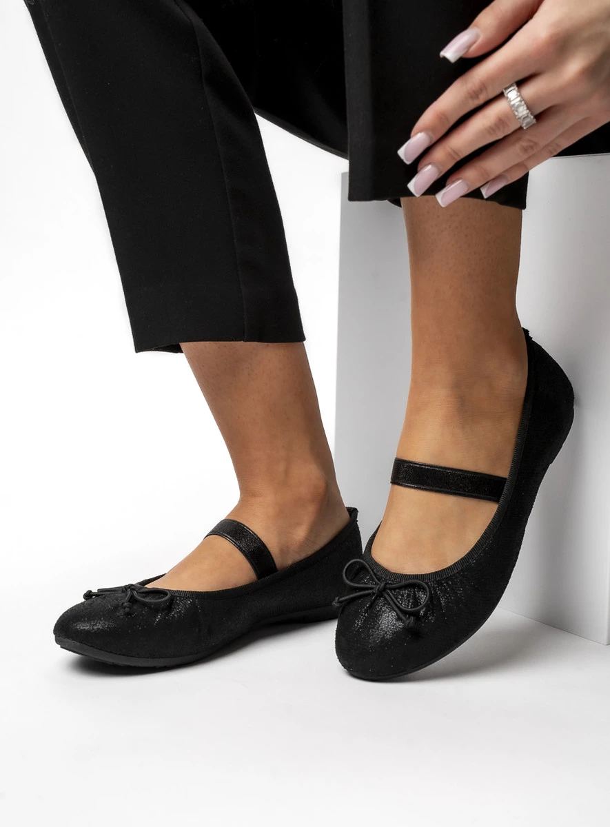 Damskie Baleriny LUSIA - BLACK - obrazek 4