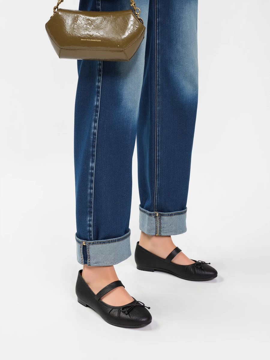 Damskie Baleriny VARENA - Black - obrazek 3