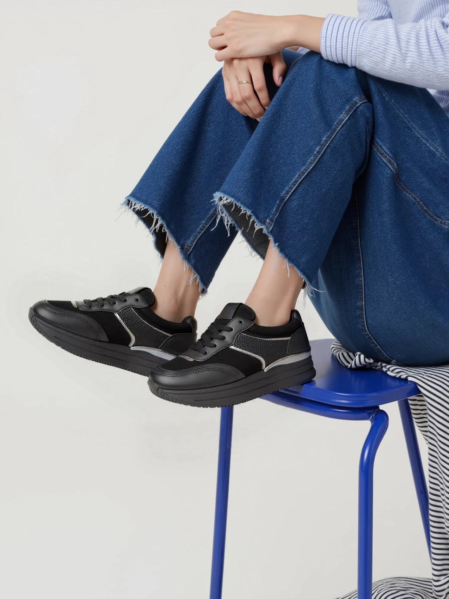 Damskie Sneakersy VELMIA BLACK - obrazek 4