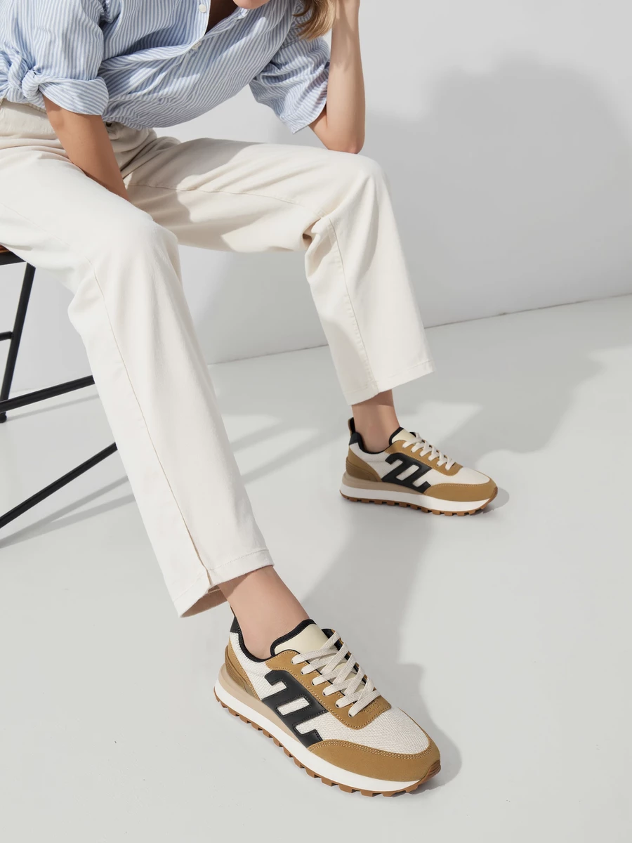 Damskie Sneakersy VENTO - Black/Camel - obrazek 4