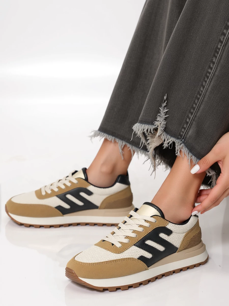 Damskie Sneakersy VENTO - Black/Camel