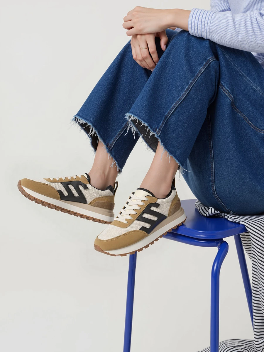 Damskie Sneakersy VENTO - Black/Camel - obrazek 3