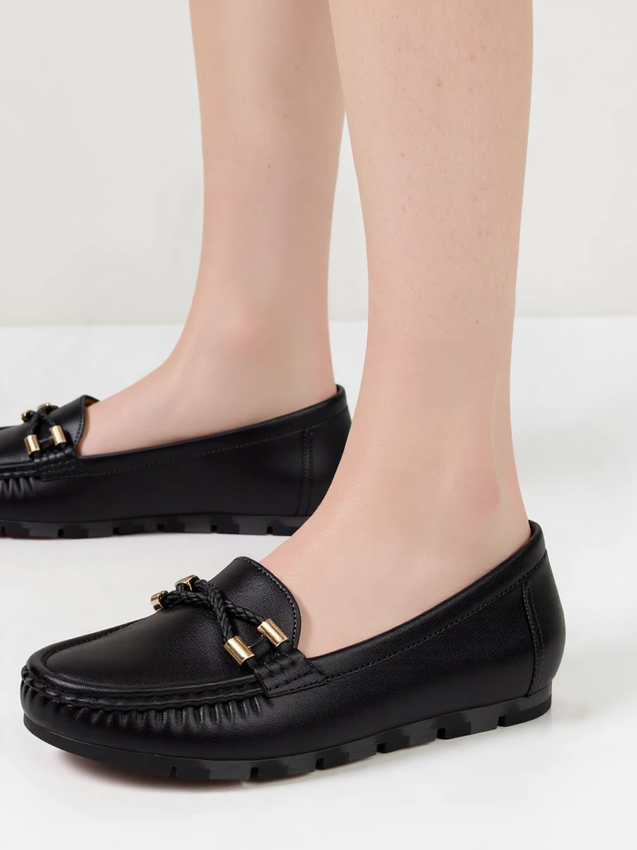 Damskie Mokasyny AMELIA BLACK - Subtelna Elegancja i Codzienny Komfort - obrazek 4