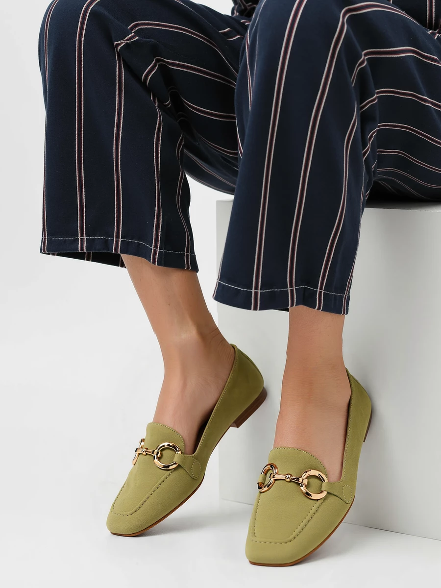 Damskie Loafersy MILO GREEN - Stylowa Świeżość i Subtelna Elegancja