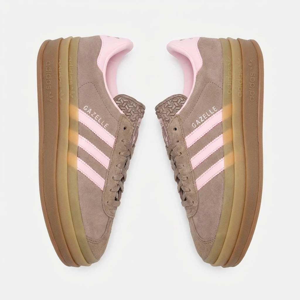 Adidas Gazelle Bold W JQ6436 - buty brązowo-różowe - obrazek 8