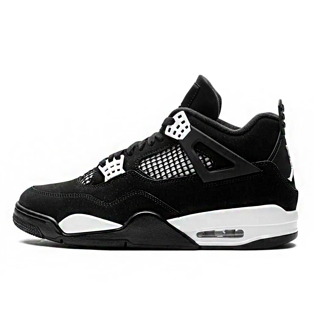 Nike Air Jordan 4 Retro White Thunder FQ8138-001 - buty czarno-białe
