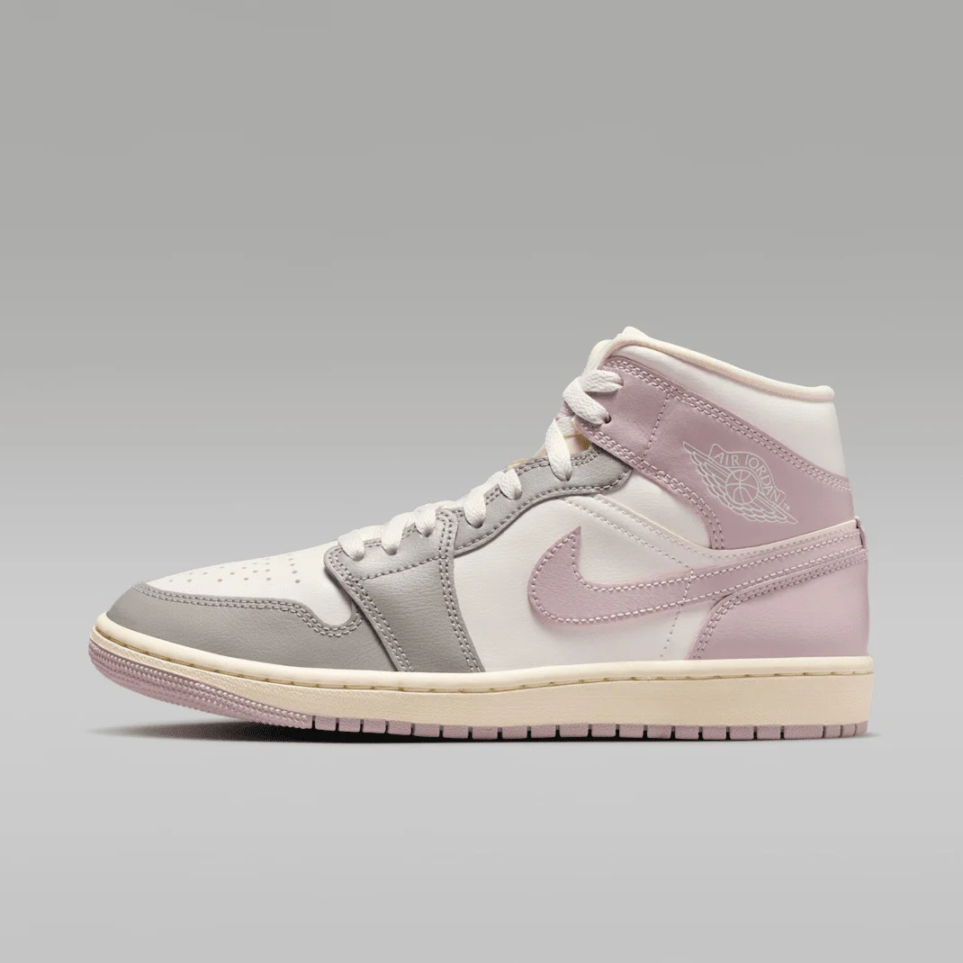 Nike Air Jordan 1 Mid BQ6472-122 - buty różowo-biało-szare