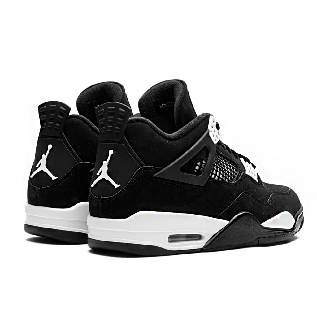Nike Air Jordan 4 Retro White Thunder FQ8138-001 - buty czarno-białe - obrazek 3