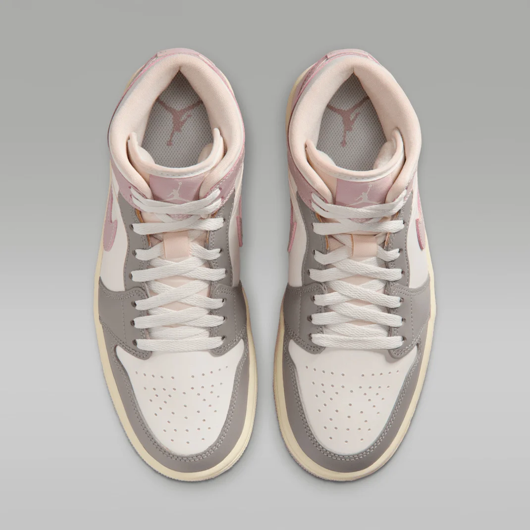 Nike Air Jordan 1 Mid BQ6472-122 - buty różowo-biało-szare - obrazek 4