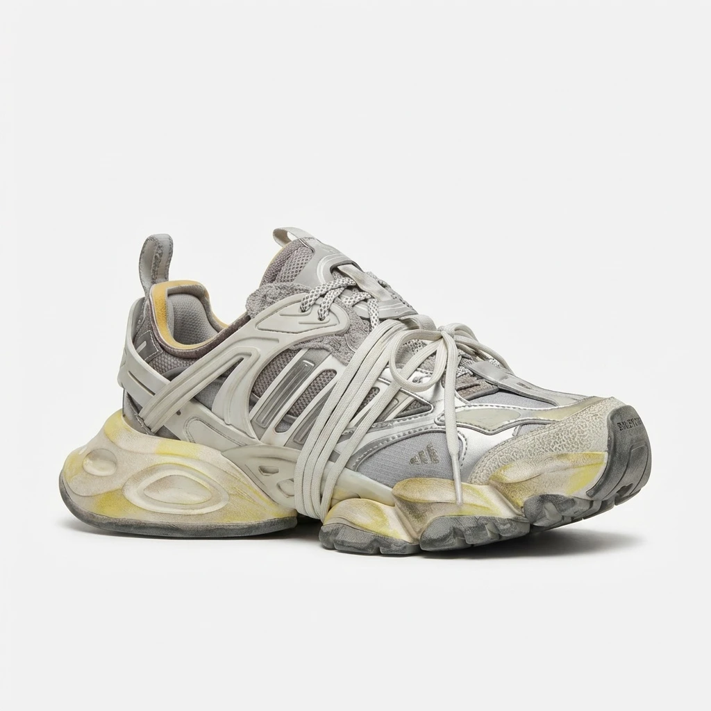 Adidas XLG Runner Deluxe JR9631 - buty szaro-srebrne - obrazek 4