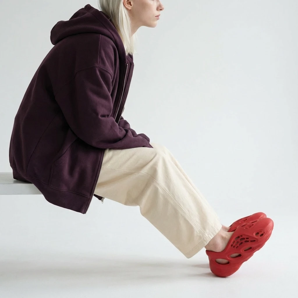 Adidas Yeezy Foam RNNR Vermillion GW3355 - buty czerwone - obrazek 5