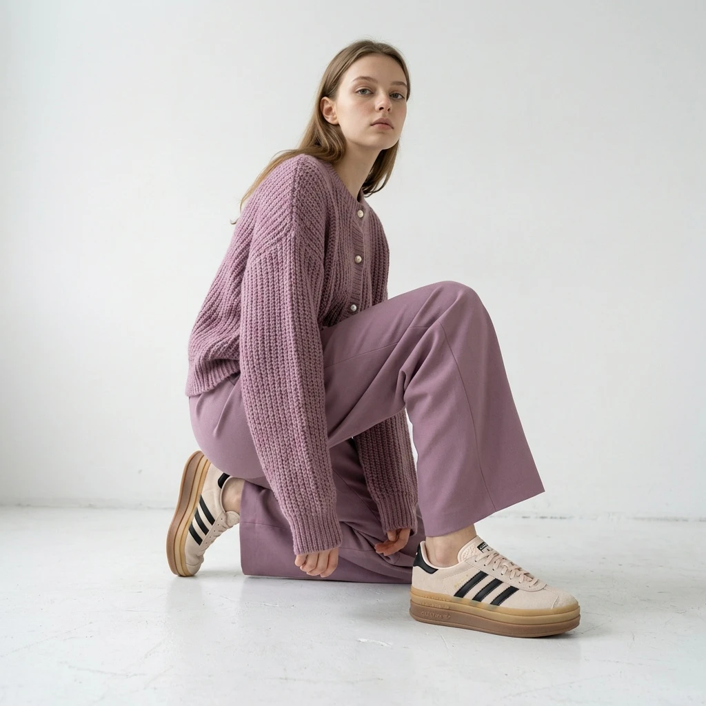 Adidas Gazelle Bold IE0429 - buty różowo-czarne - obrazek 5