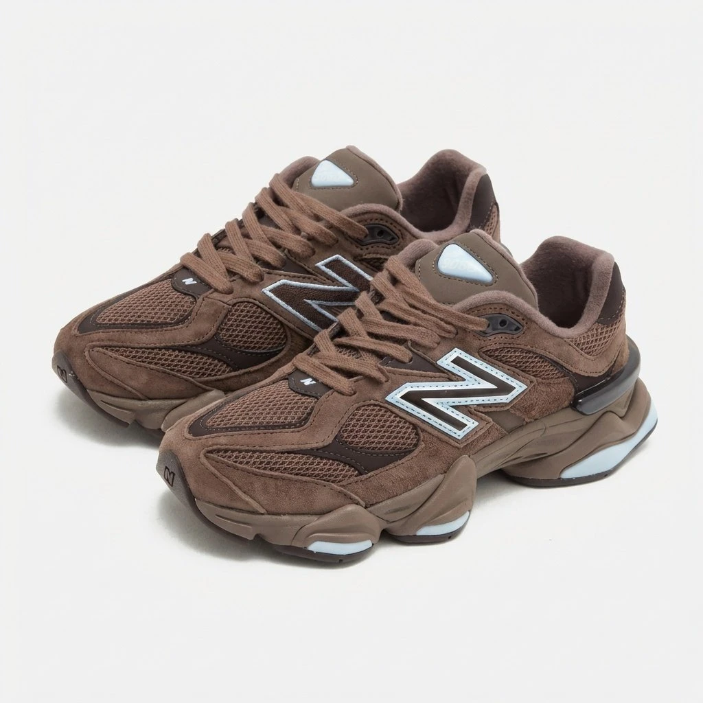 New Balance 9060 Brown Ice U9060622 - buty brązowo-niebieskie - obrazek 8