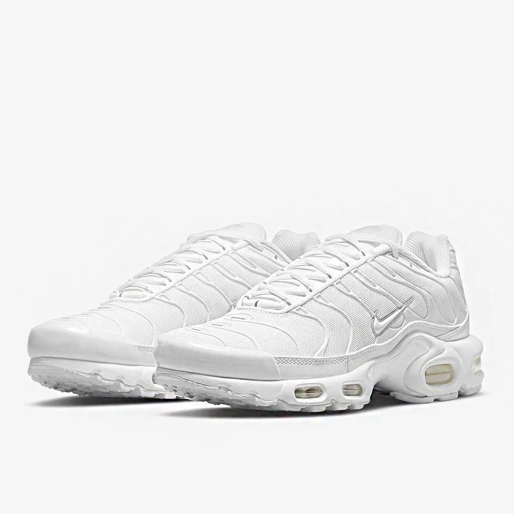 Nike Air Max Plus CW7044-100 - buty biało-srebrne - obrazek 3