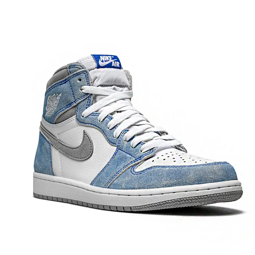 Nike Air Jordan 1 Retro High OG Hyper Royal 555088-402 - buty biało-niebiesko-szare - obrazek 2