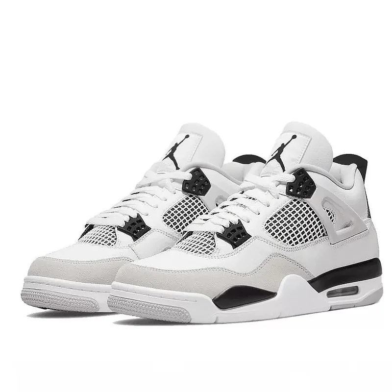 Nike Air Jordan 4 Retro Military 408452-111 - buty białe - obrazek 2