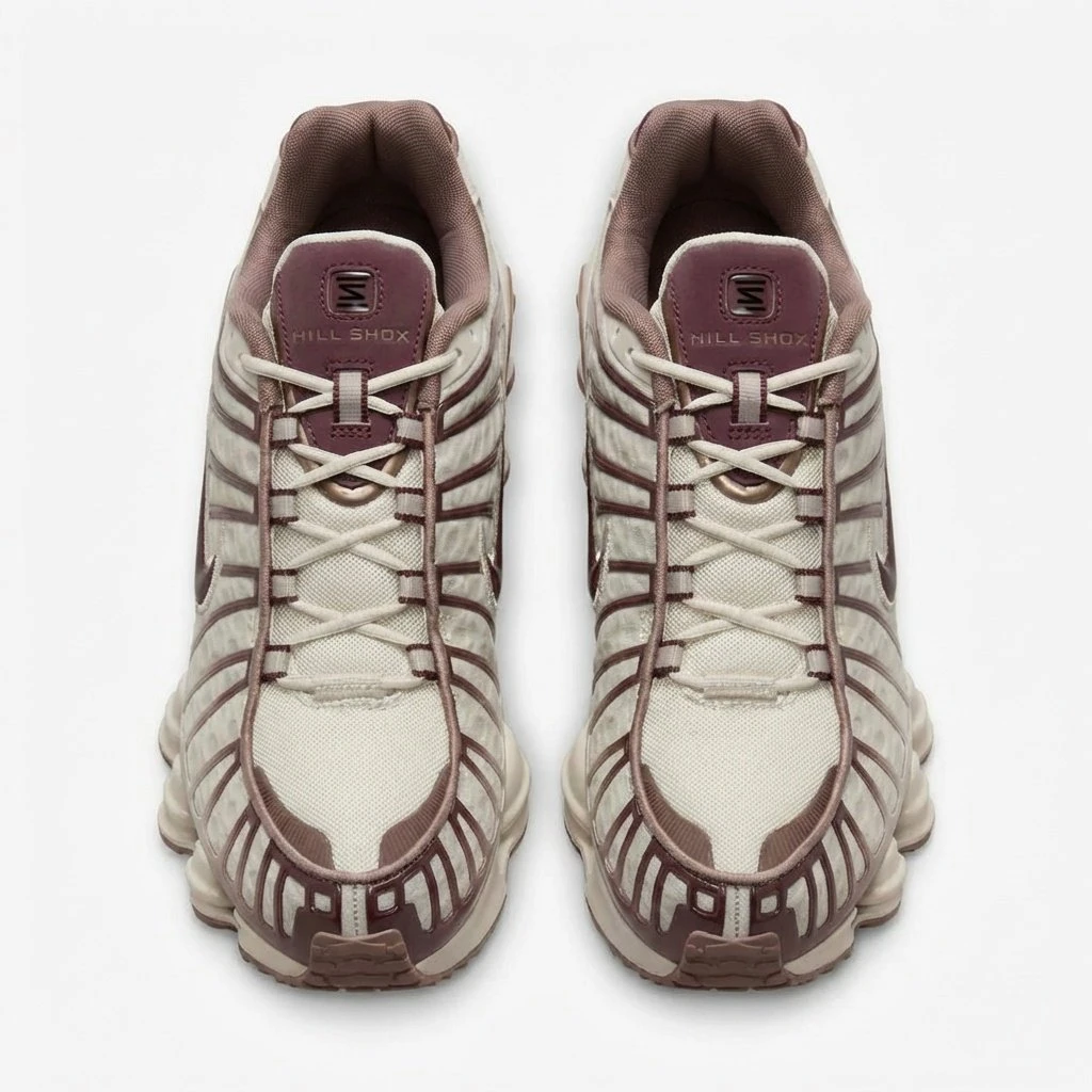 Nike Shox TL IM6013-072 - buty beżowo-bordowo-brązowe - obrazek 5
