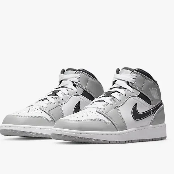 Nike Air Jordan 1 Mid 554724-078 - buty szaro-białe - obrazek 2