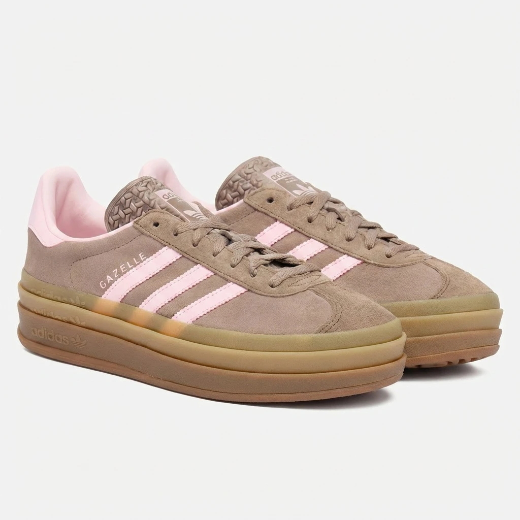 Adidas Gazelle Bold W JQ6436 - buty brązowo-różowe - obrazek 4