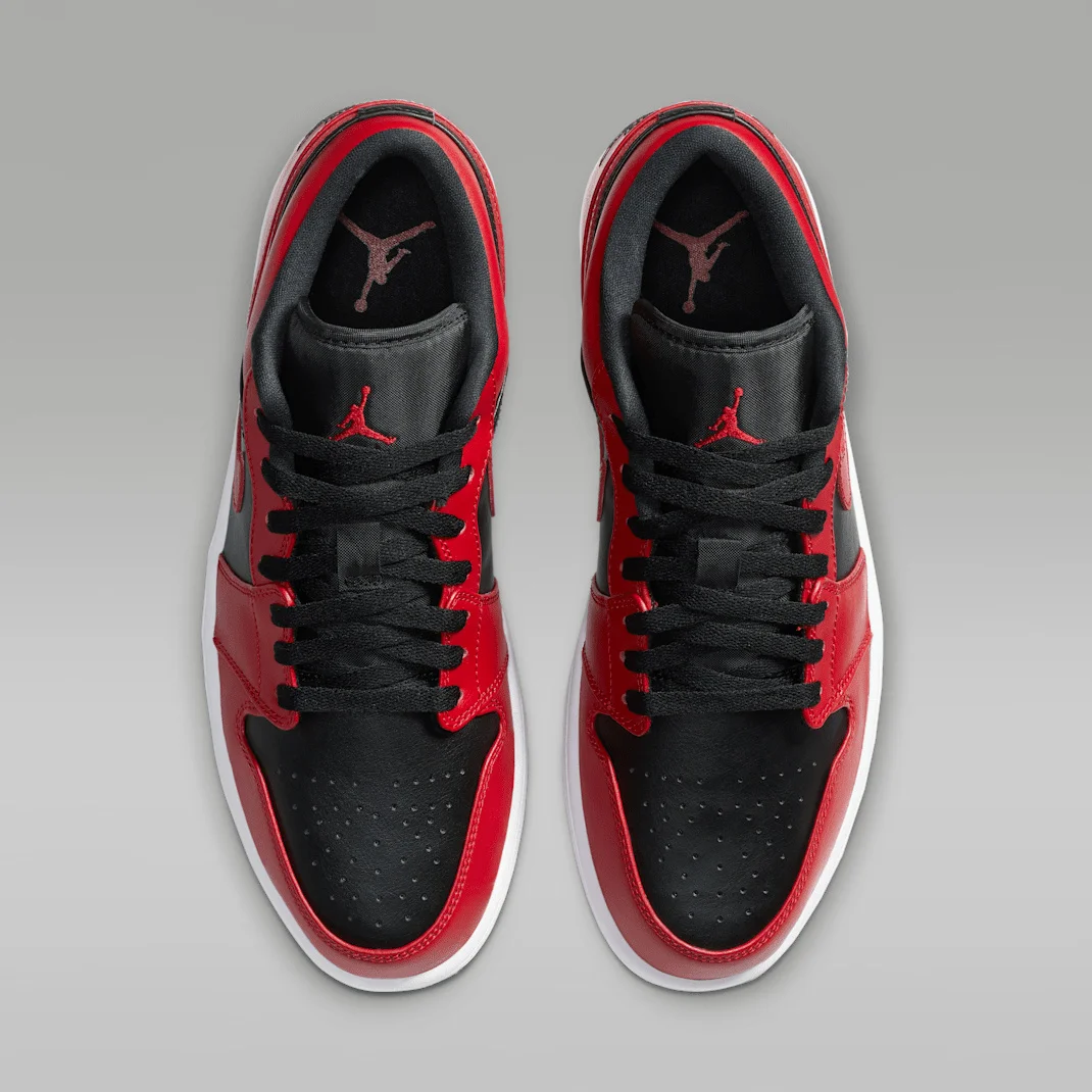 Nike Air Jordan 1 Low 553558-606 - buty czarno-czerwone - obrazek 4