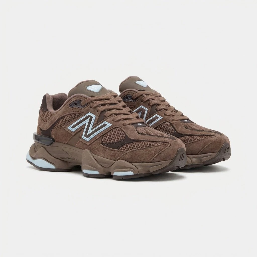 New Balance 9060 Brown Ice U9060622 - buty brązowo-niebieskie - obrazek 4