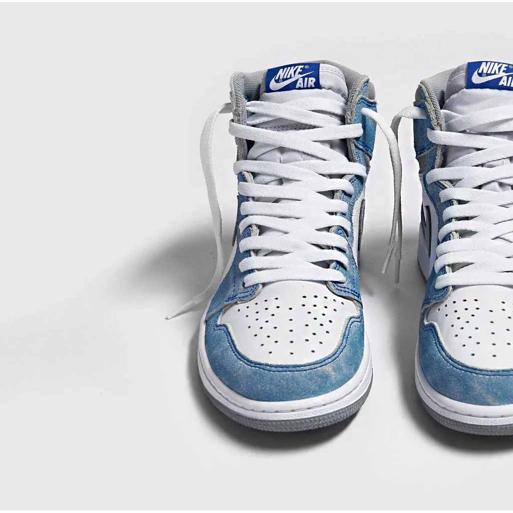 Nike Air Jordan 1 Retro High OG Hyper Royal 555088-402 - buty biało-niebiesko-szare - obrazek 5