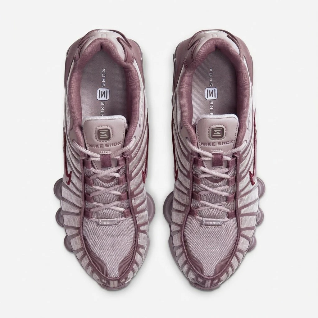 Nike Shox TL AR3566-200 - buty beżowo-bordowe - obrazek 6