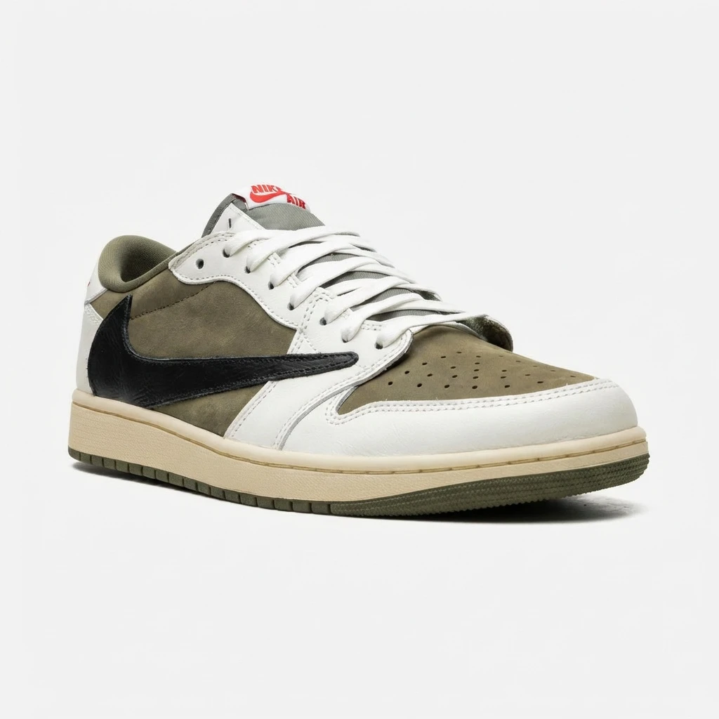 Nike Air Jordan 1 Low OG SP x Travis Scott DM7866-200 - buty oliwkowo-kremowo-czarne