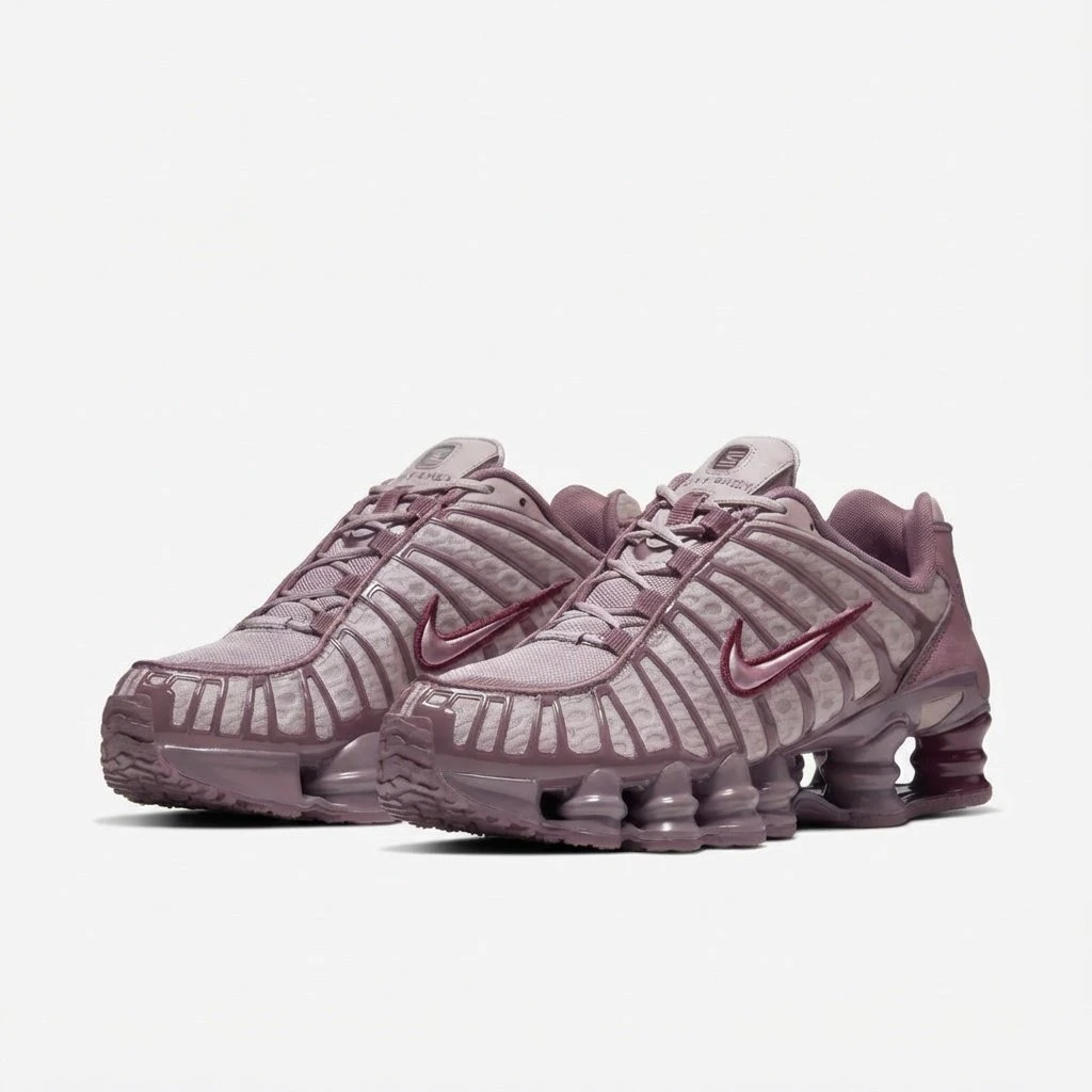 Nike Shox TL AR3566-200 - buty beżowo-bordowe - obrazek 7