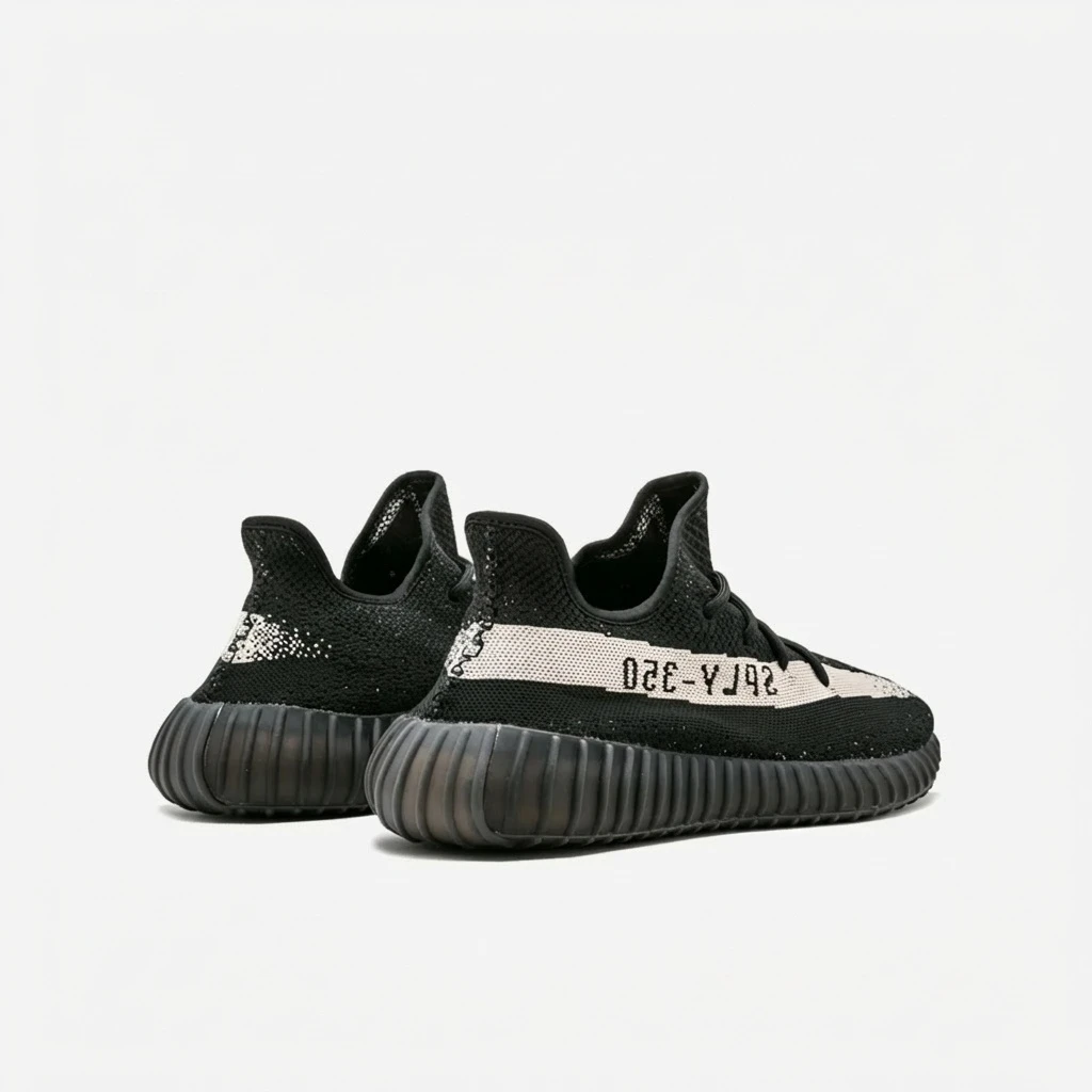 Adidas Yeezy Boost 350 V2 Core Black White BY1604 - buty czarno-białe - obrazek 2