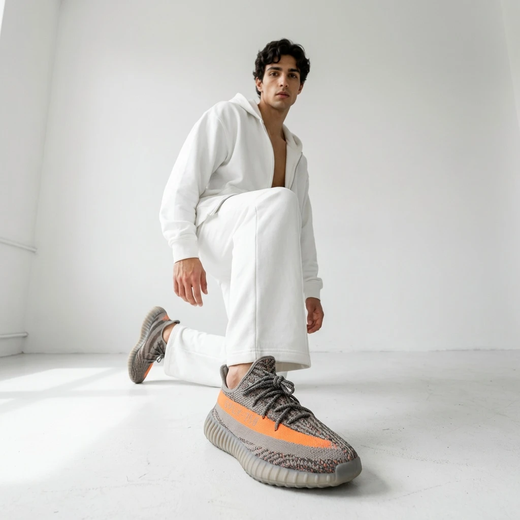 Adidas Yeezy Boost 350 V2 Beluga Reflective GW1229 - buty szaro-pomarańczowe - obrazek 5